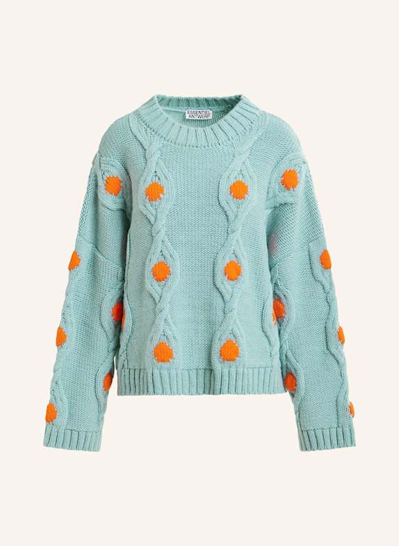 ESSENTIEL ANTWERP Pullover IXEL ORANGE/ HELLBLAU
