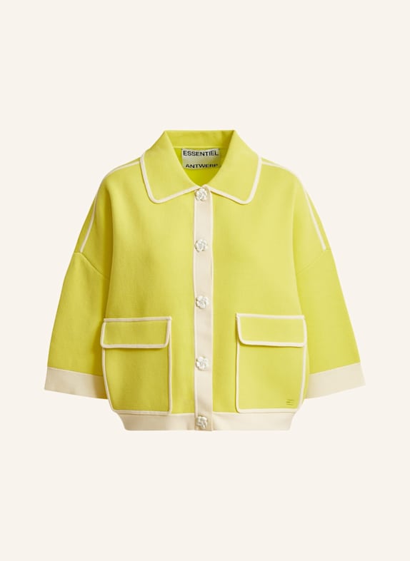 ESSENTIEL ANTWERP Strickjacke JUGLY GELB/ WEISS