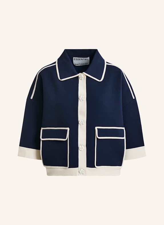 ESSENTIEL ANTWERP Strickjacke JUGLY BLAU/ WEISS