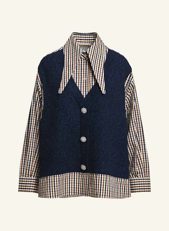 ESSENTIEL ANTWERP Hemd KUTE BLAU/ WEISS/ BRAUN