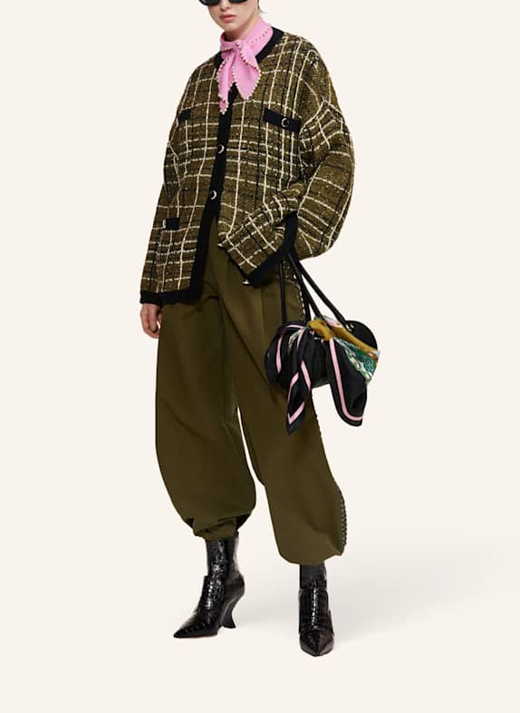 ESSENTIEL ANTWERP Strickjacke KANNEL SCHWARZ/ KHAKI/ WEISS