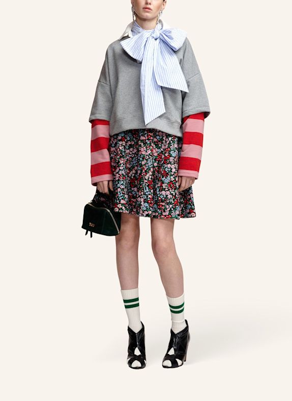 ESSENTIEL ANTWERP Sweatshirt KANTELOU im Materialmix ROT / ROSA / GRAU