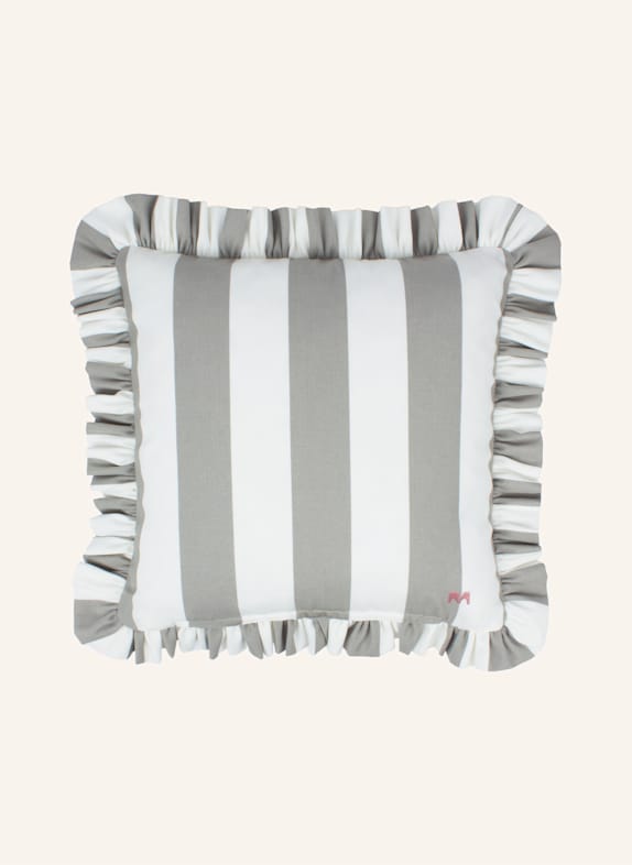 another mondaen Dekokissen WILLE OUTDOOR RÜSCHEN STREIFENKISSEN GRAU
