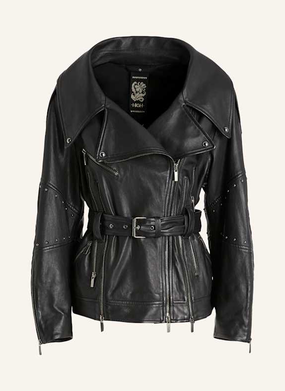 HIGH Lederjacke TOMMY mit Nieten SCHWARZ