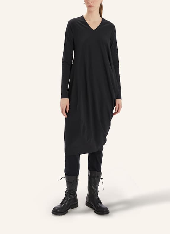 HIGH Jerseykleid EYELET SCHWARZ