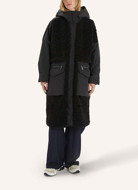 HIGH Parka ANNOTATE im Materialmix SCHWARZ