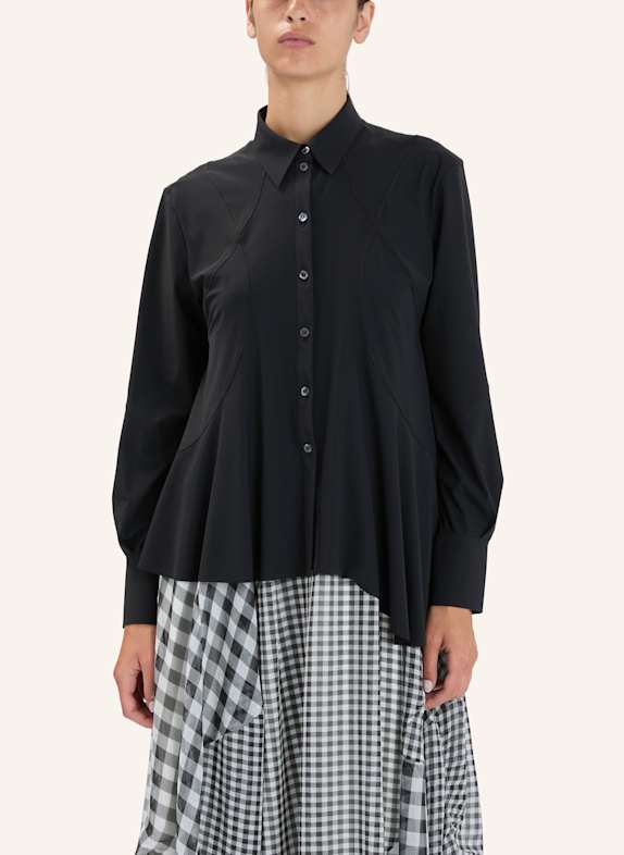 HIGH DEBONHAIR - Schwarze Bluse aus Sensitive® mit Sichtbrennen﻿ SCHWARZ