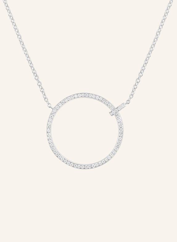 Leaf Halskette CIRCLE aus 18 Karat Weißgold mit Diamanten WEISSGOLD