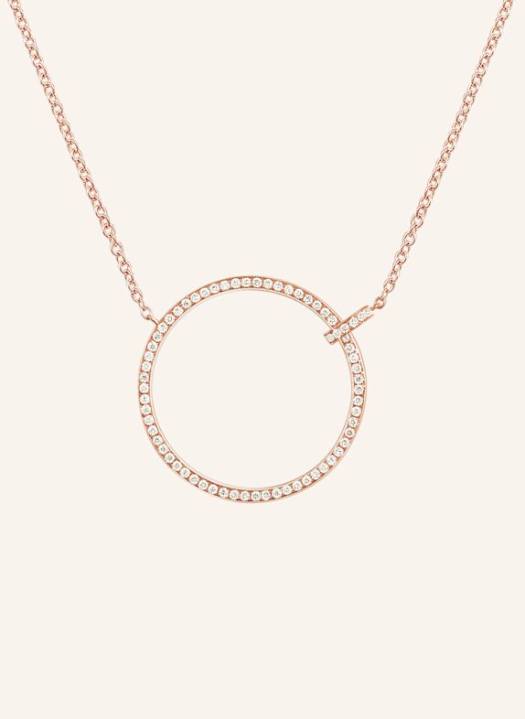 Leaf Halskette CIRCLE aus 18 Karat Roségold mit Diamanten ROSÉGOLD