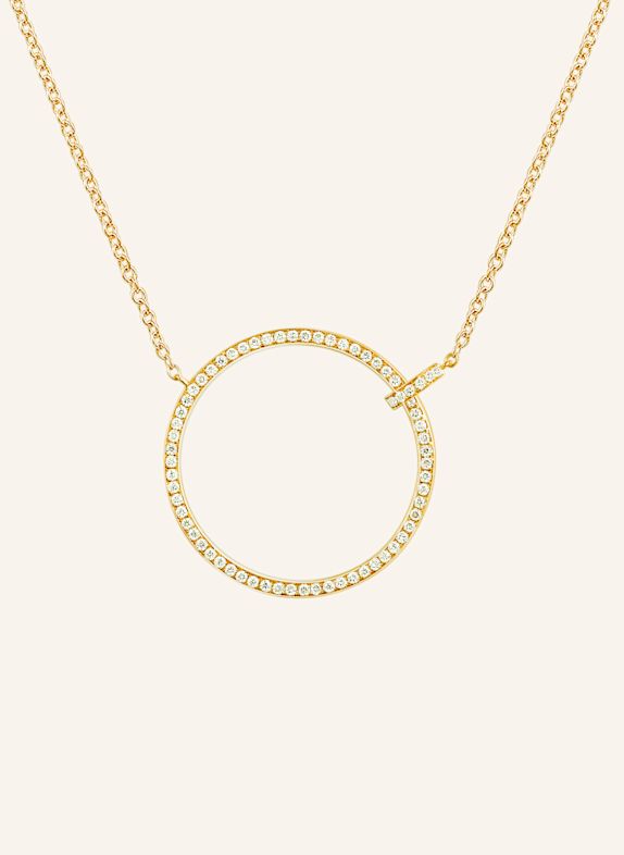 Leaf Halskette CIRCLE aus 18 Karat Gelbgold mit Diamanten GOLD