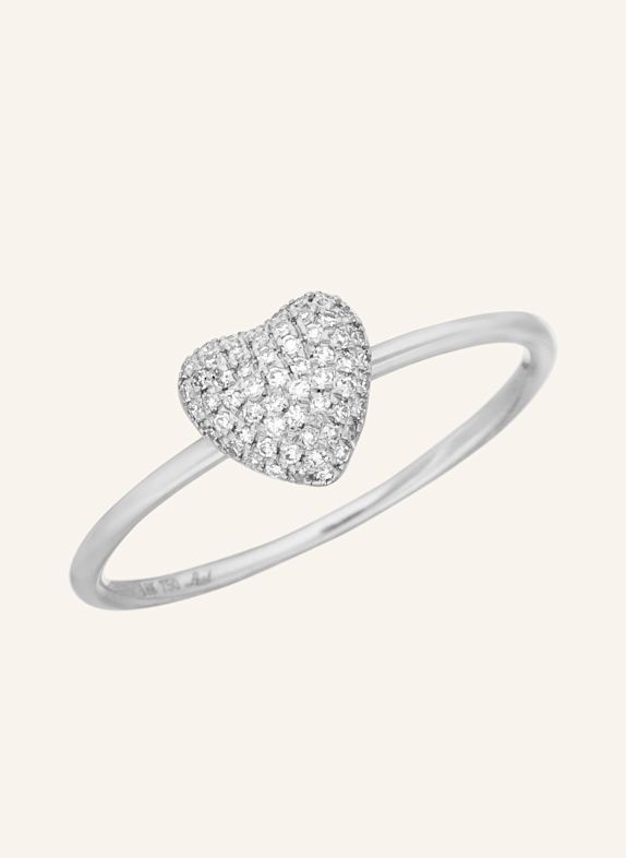 Leaf Ring HEART aus 18 Karat Weißgold mit Diamanten WEISSGOLD