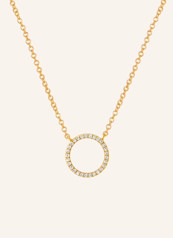 Leaf Halskette CIRCLE aus 18 Karat Gelbgold mit Diamanten GOLD