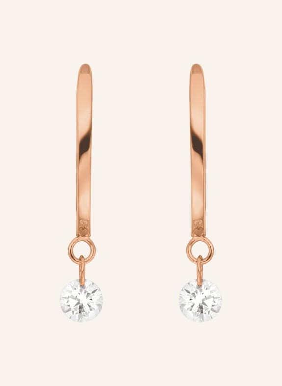 Leaf Creolen PURE mit Diamanten ROSÉGOLD