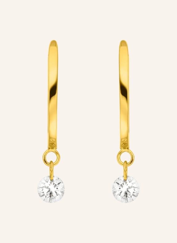 Leaf Creolen PURE mit Diamanten GOLD