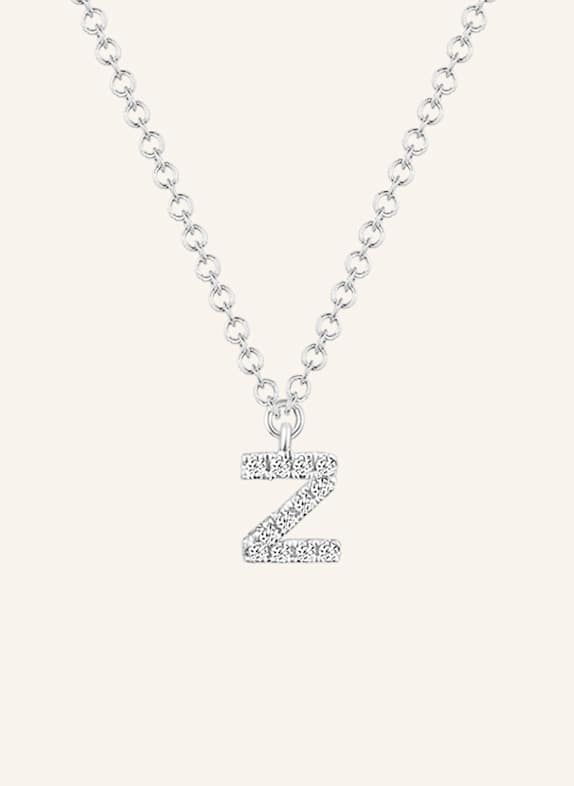 Leaf INITIALIEN Halskette „Z“ aus 14 Karat Weißgold mit Diamanten WEISSGOLD