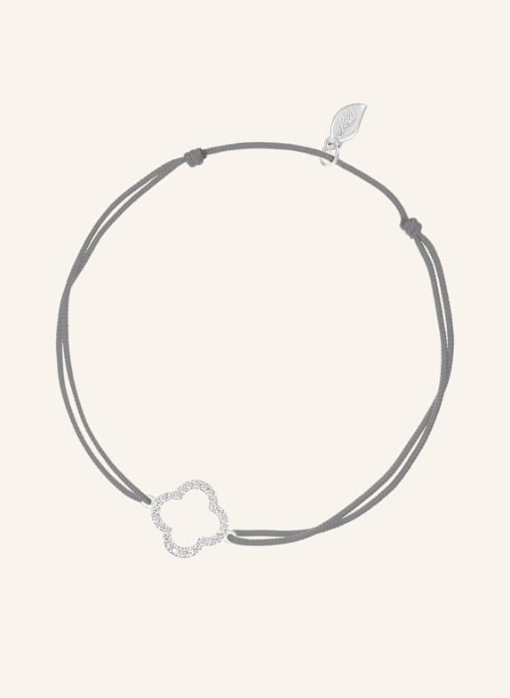 Leaf Freundschaftsarmband CLOVER aus 18 Karat Weißgold mit Diamanten GRAU