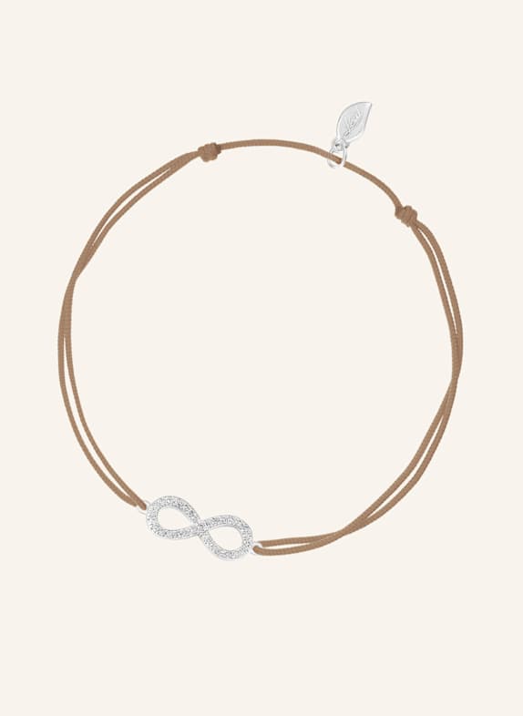 Leaf Freundschaftsarmband INFINITY aus 18 Karat Weißgold mit Diamanten BEIGE