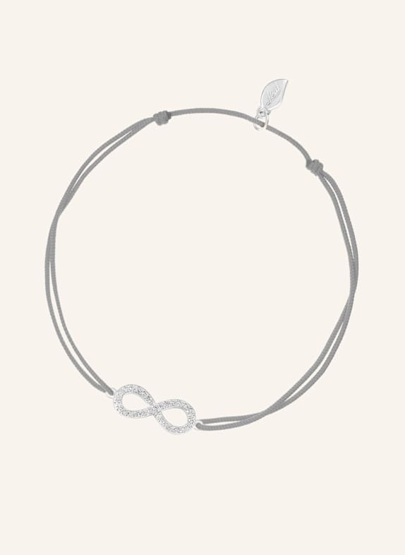 Leaf Freundschaftsarmband INFINITY aus 18 Karat Weißgold mit Diamanten GRAU