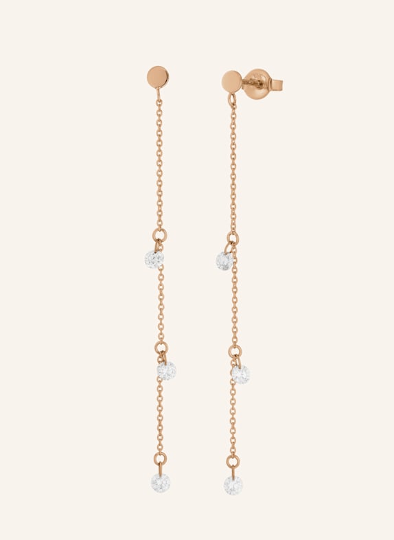 Leaf Ohrhänger PURE CHAIN aus 18 Karat Rosébgold mit Diamanten ROSÉGOLD