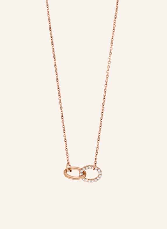 Leaf Halskette ETERNAL TOUCH aus 14 Karat Roségold mit Diamanten ROSÉGOLD