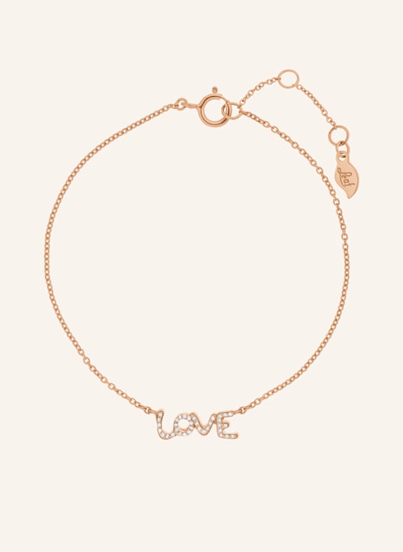 Leaf Armband TINY LOVE aus 14 Karat Roségold mit Diamanten ROSÉGOLD