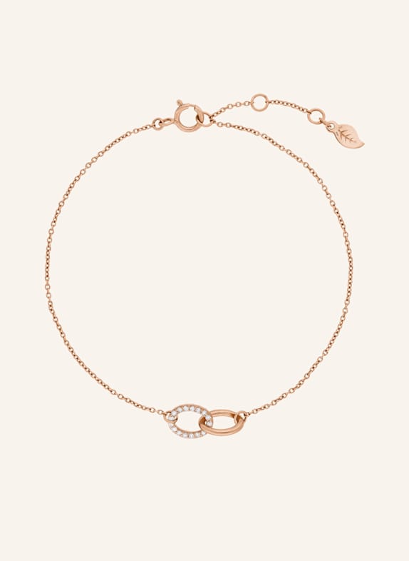 Leaf Armband ETERNAL TOUCH aus 14 Karat Roségold mit Diamanten ROSÉGOLD