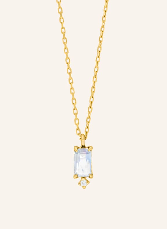 Leaf Halskette MONDSTEIN aus 14 Karat Gelbgold GOLD