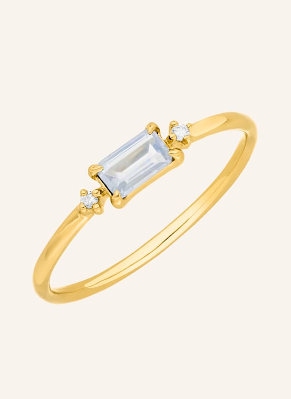 Leaf Ring MONDSTEIN aus 14 Karat Gelbgold GOLD