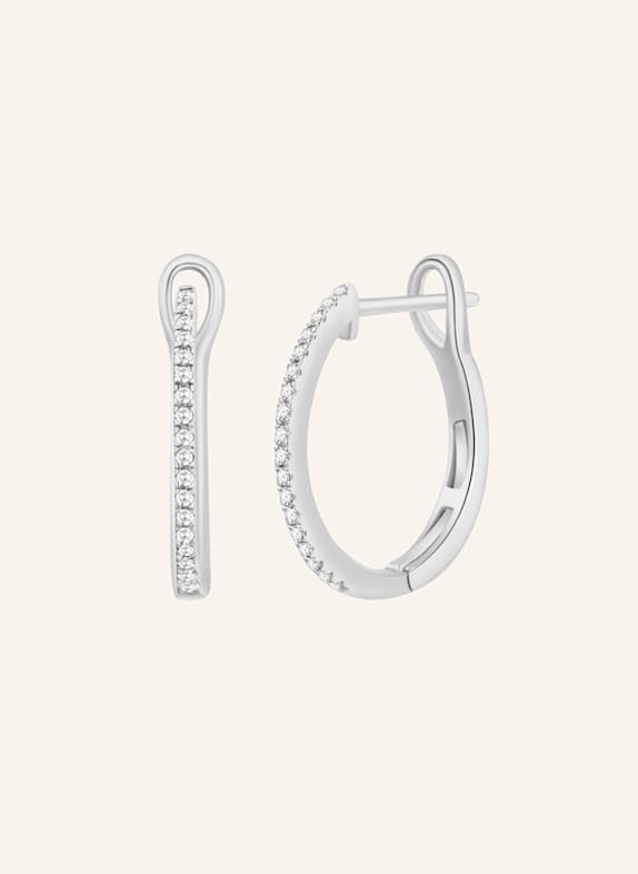 Leaf Creolen CIRCLE S aus 18 Karat Weißgold mit Diamanten WEISSGOLD