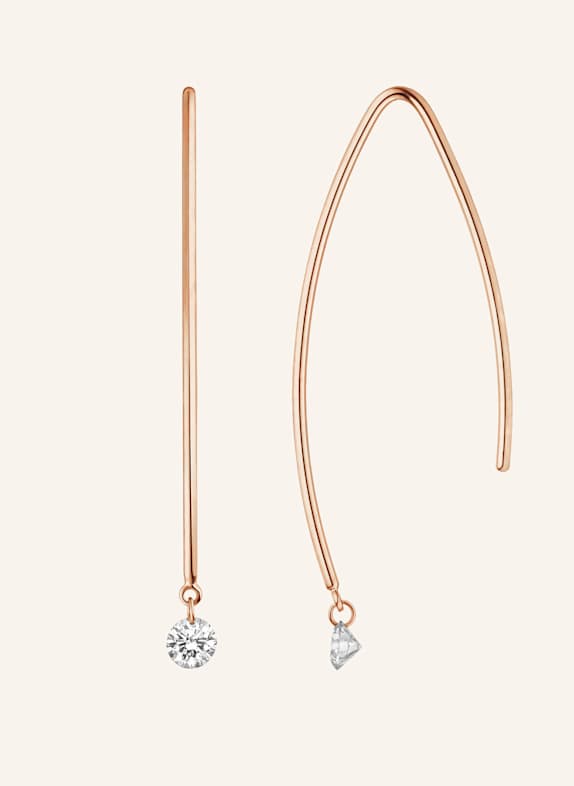 Leaf Creolen PURE M aus 18 Karat Rosébgold mit Diamanten ROSÉGOLD