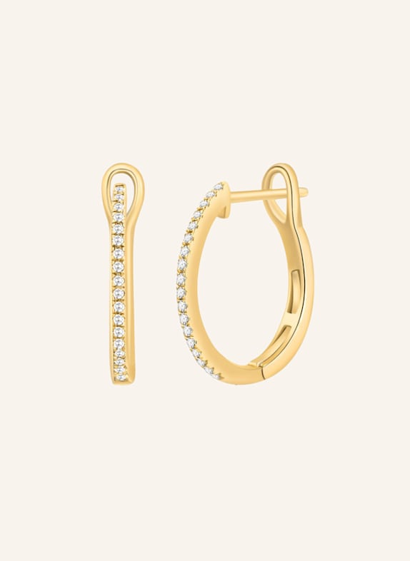 Leaf Creolen CIRCLE S aus 18 Karat Gelbgold mit Diamanten GOLD