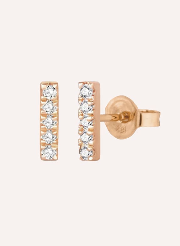 Leaf Ohrstecker BAR aus 18 Karat Rosegold mit Diamanten ROSÉGOLD
