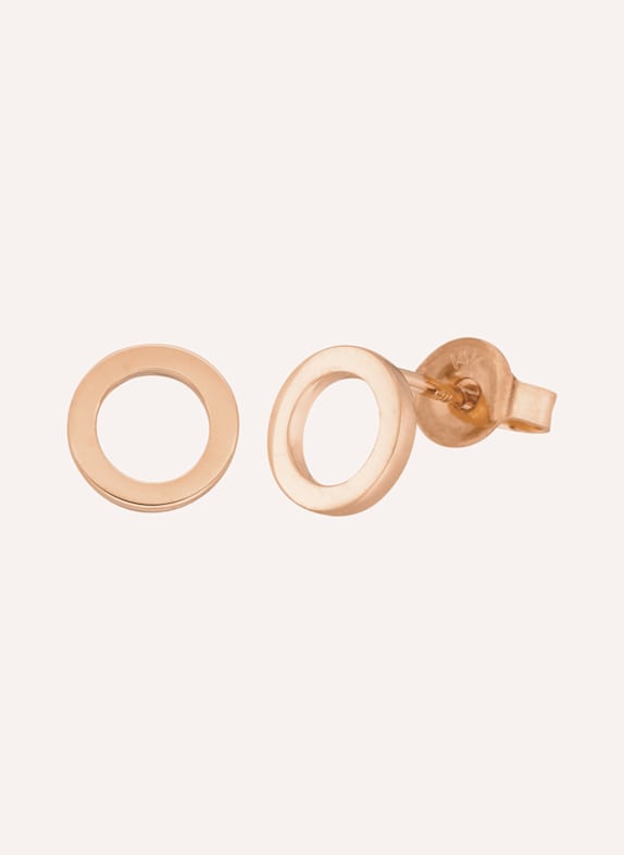Leaf Ohrstecker CIRCLE aus 14 Karat Rosegold ROSÉGOLD