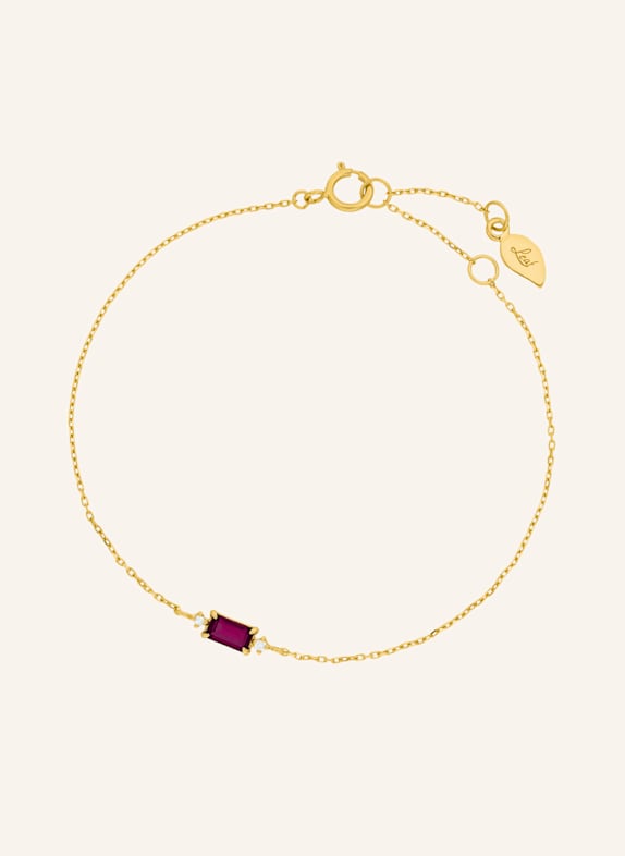 Leaf Armband RHODOLITH aus 14 Karat Gelbgold GOLD