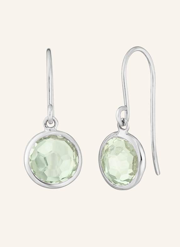 Leaf Ohrringe GREEN AMETHYST aus14 Karat Weißgold WEISSGOLD