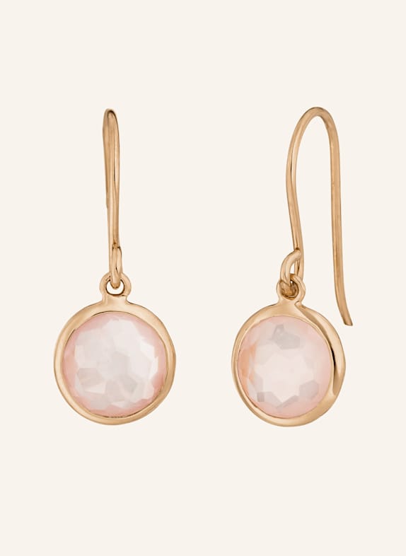 Leaf Ohrringe ROSENQUARZ aus14 Karat Roségold ROSÉGOLD