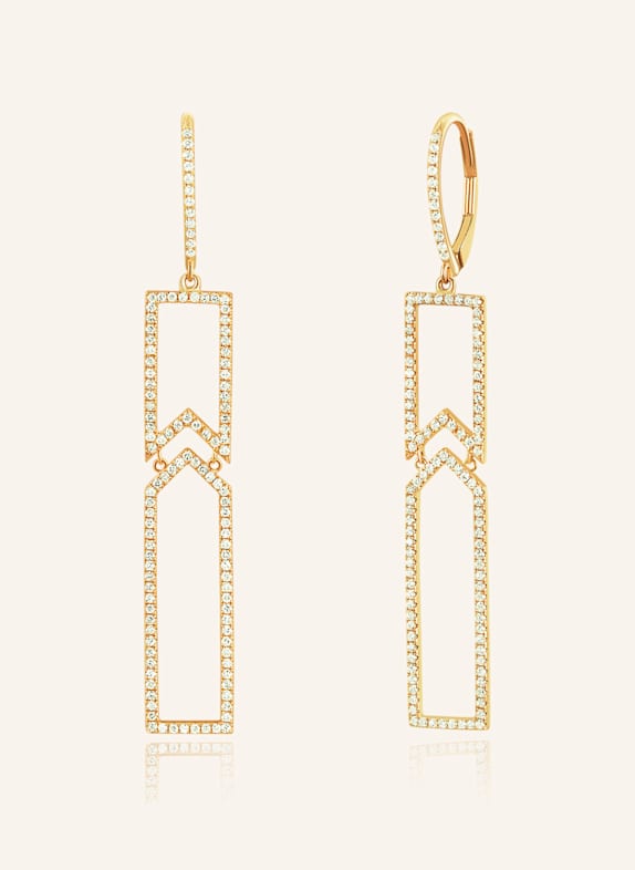 Leaf Ohrringe UNIQUE aus 18 Karat Gelbgold mit Diamanten GOLD