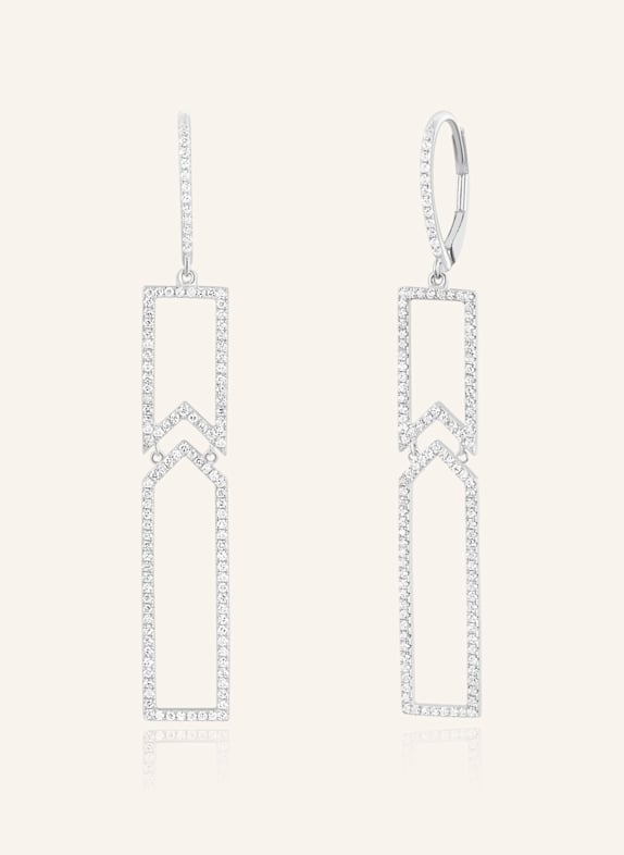 Leaf Creolen UNIQUE aus 18 Karat Weißgold mit Diamanten WEISSGOLD