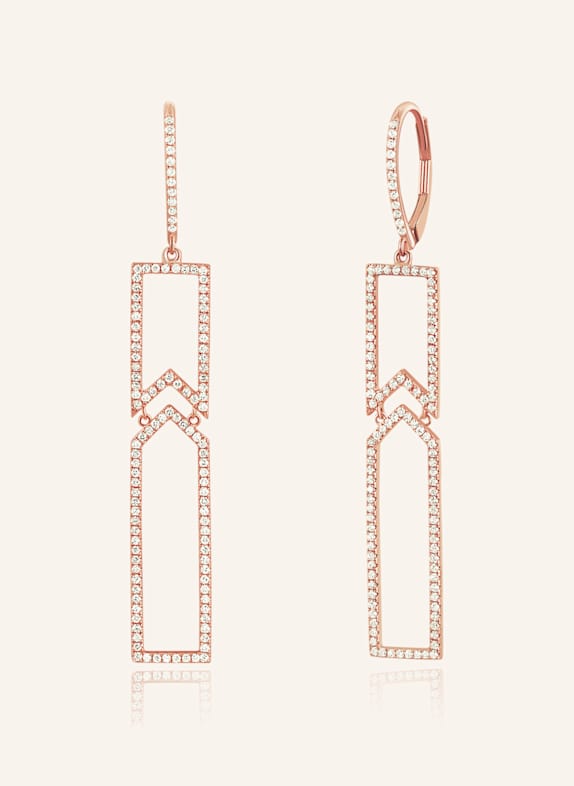 Leaf Creolen UNIQUE aus 18 Karat Rosébgold mit Diamanten ROSÉGOLD
