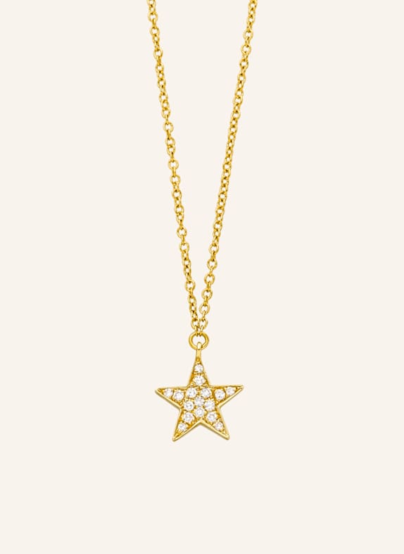 Leaf Halskette STERN aus 18 Karat Gelbgold mit Diamanten GOLD