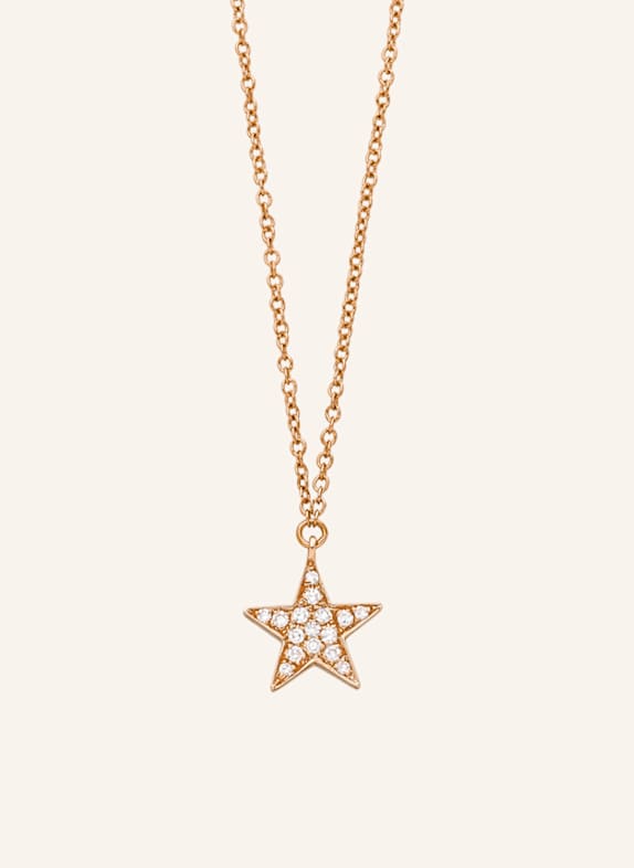 Leaf Halskette STERN aus 18 Karat Roségold mit Diamanten ROSÉGOLD