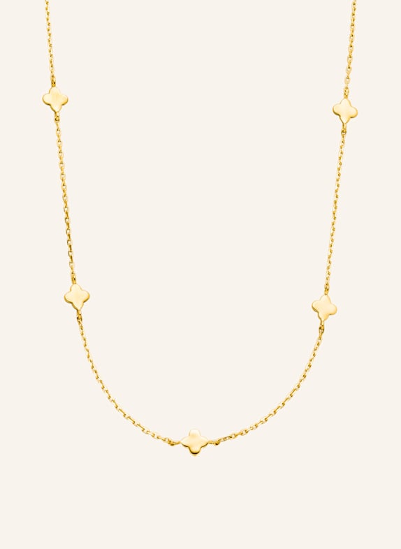 Leaf Halskette MINI CLOVER aus 14 Karat Gelbgold GOLD