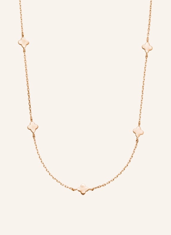 Leaf Halskette MINI CLOVER aus 14 Karat Gelbgold ROSÉGOLD