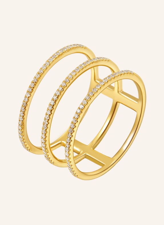 Leaf Ring TRIPLE mit Diamanten GOLD