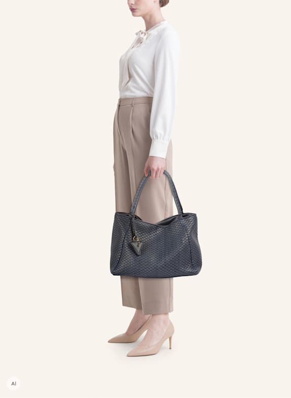 Parise Handtasche '09' OHNE FRANSEN LARGE BLAU/ DUNKELBLAU