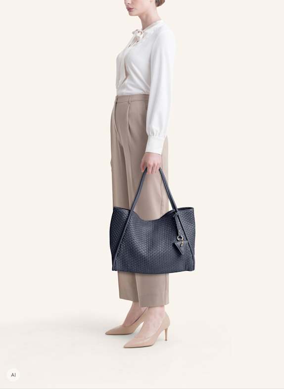 Parise Handtasche '09' RÖHRENFÖRMIG OHNE FRANSEN LARGE BLAU/ DUNKELBLAU