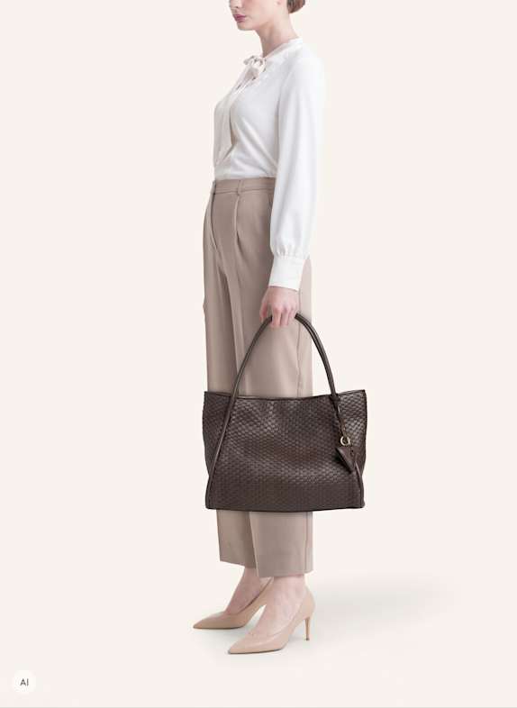 Parise Handtasche '09' RÖHRENFÖRMIG OHNE FRANSEN LARGE BRAUN/ DUNKELBRAUN