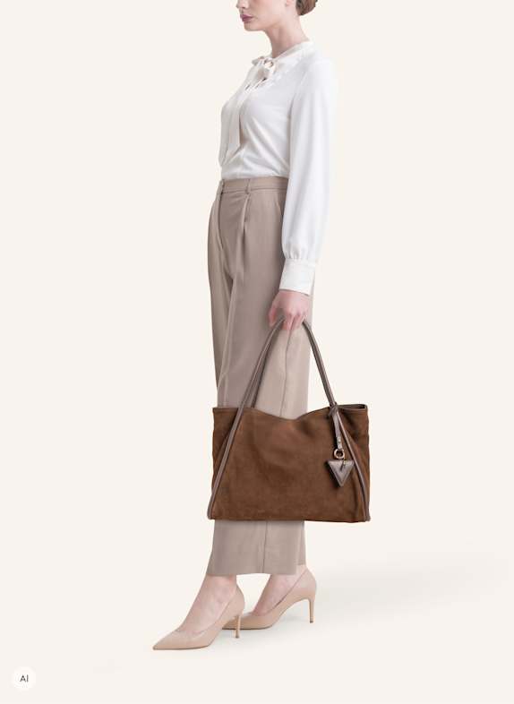 Parise Handtasche '09' RÖHRENFÖRMIG OHNE FRANSEN DUNKELBRAUN / BRAUN