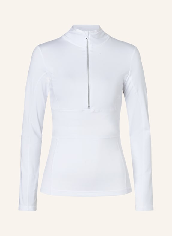 JET SET Langarm Zip Hemd GINGER WEISS