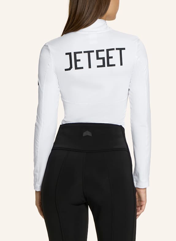 JET SET Langarm Zip Hemd GINGER WEISS